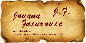 Jovana Faturović vizit kartica